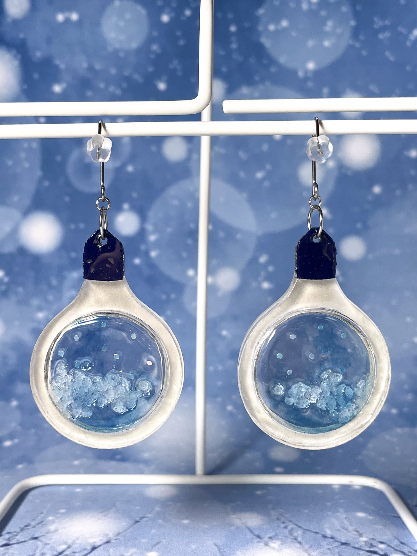 Snow Light Bulb Drop Earrings