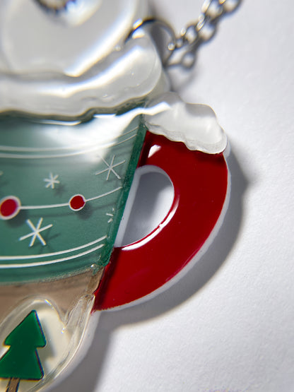 Marshmallow Snowman Hot Chocolate Necklace