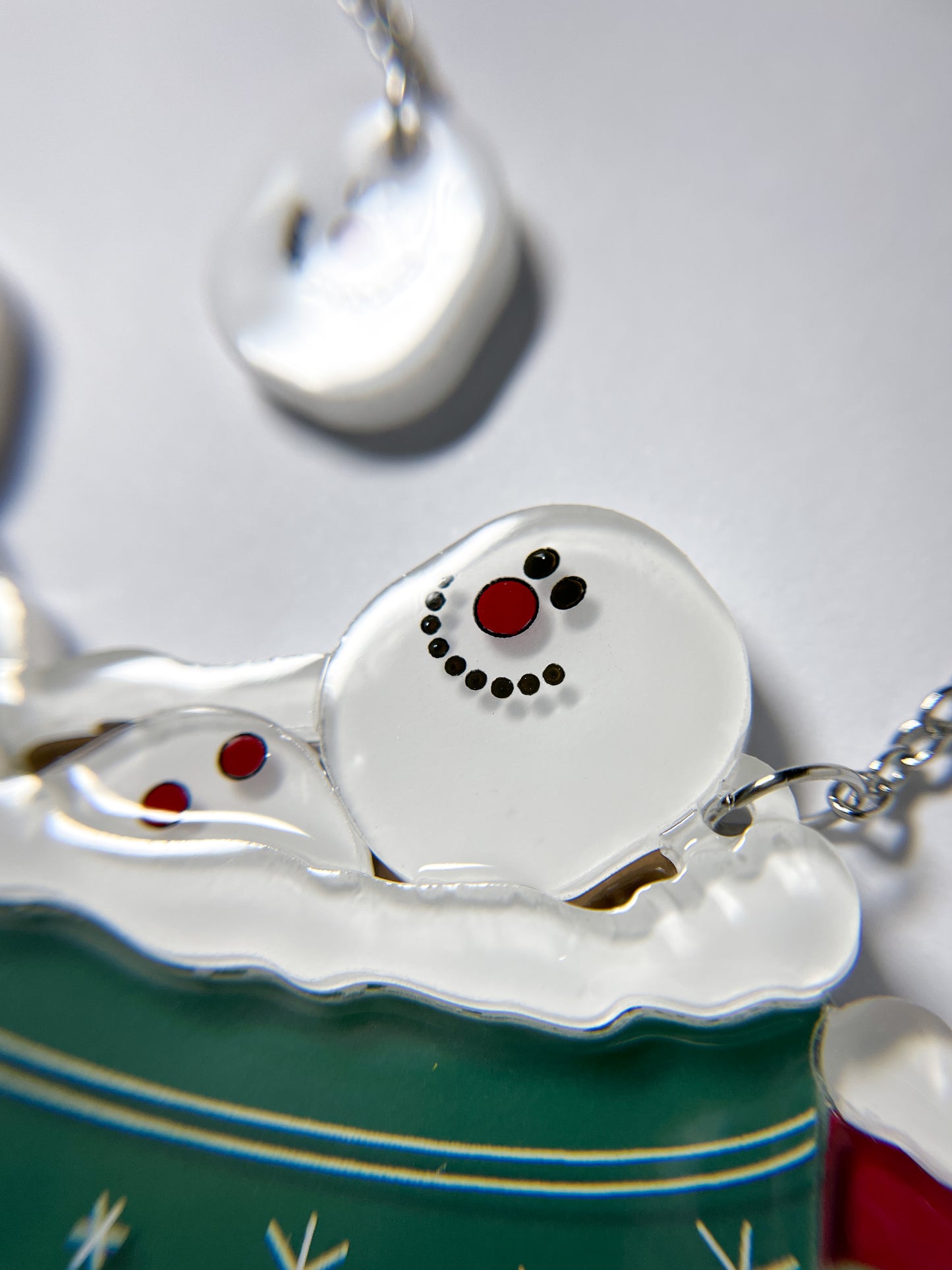 Marshmallow Snowman Hot Chocolate Necklace