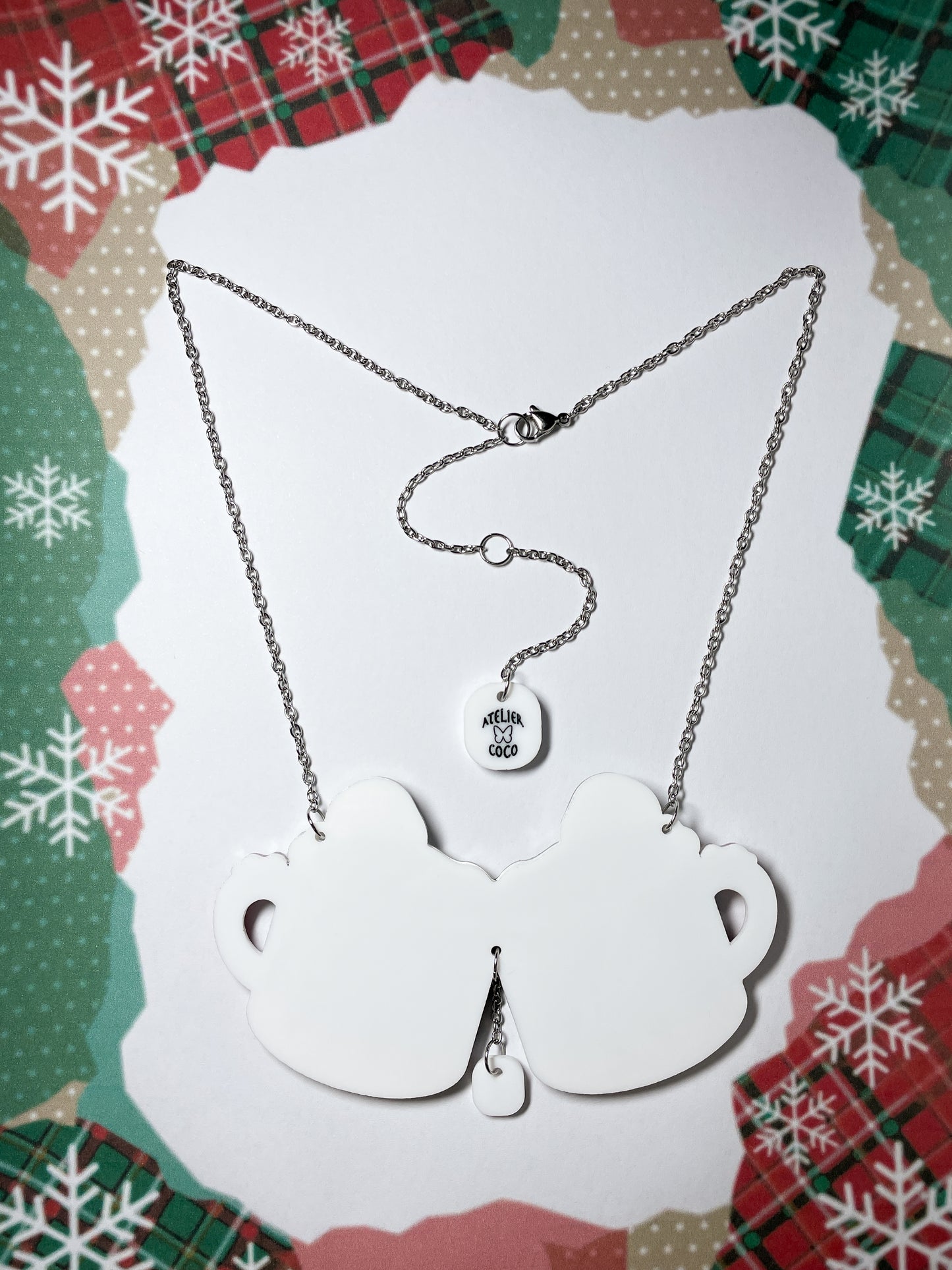 Marshmallow Snowman Hot Chocolate Necklace
