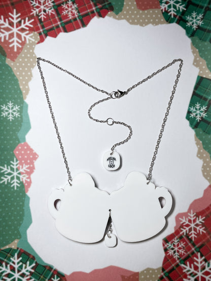 Marshmallow Snowman Hot Chocolate Necklace