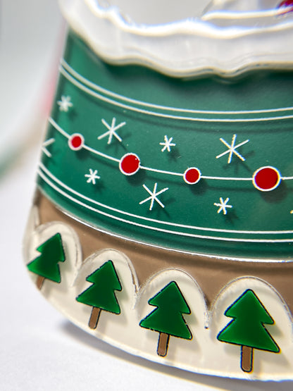 Marshmallow Snowman Hot Chocolate Brooch