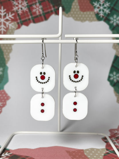 Marshmallow Snowman Hot Chocolate Drop Earrings