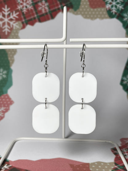 Marshmallow Snowman Hot Chocolate Drop Earrings
