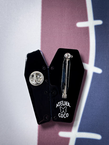 Midnight Coffin Brooch
