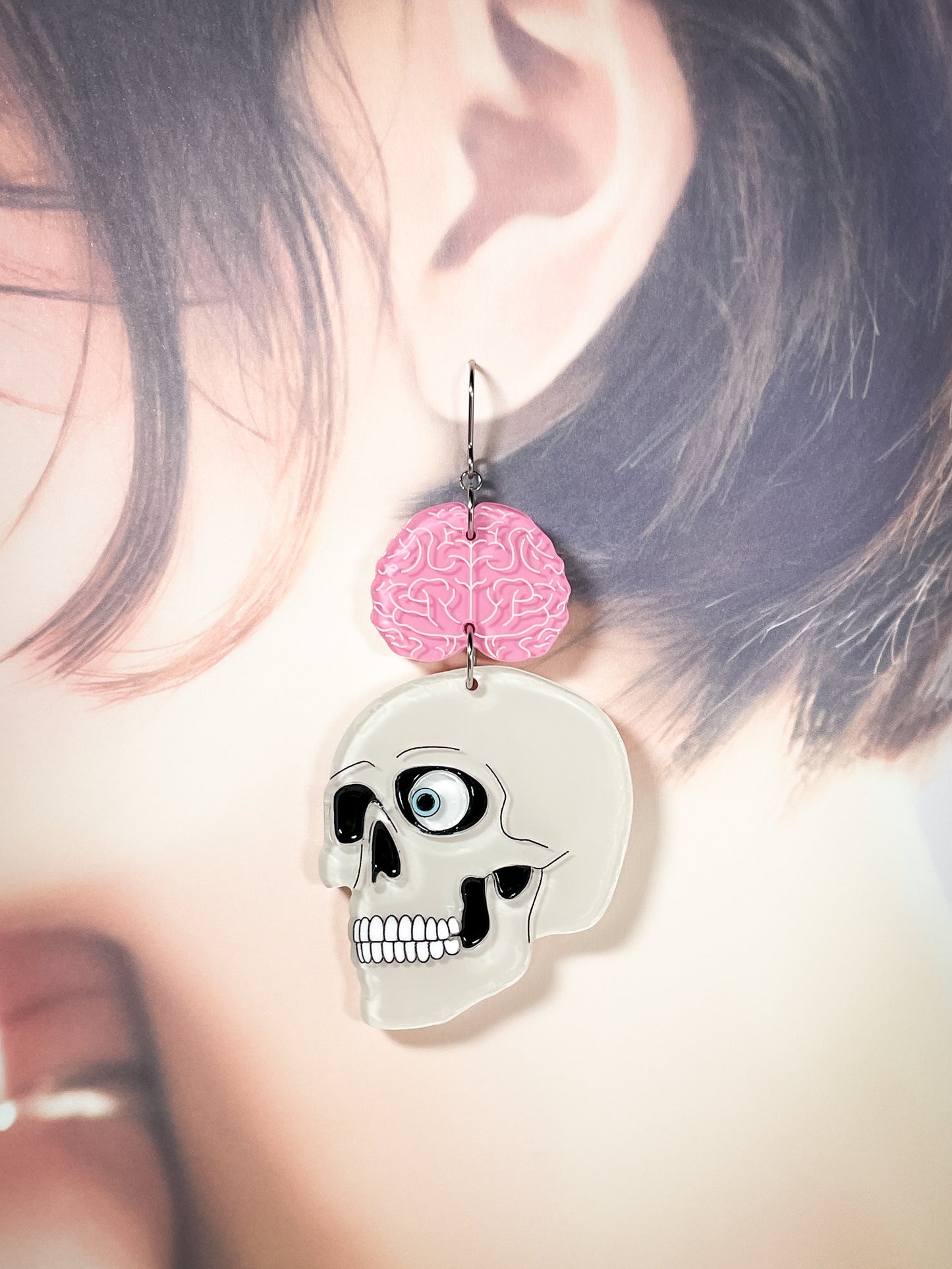 Brain Skull Drop Earrings