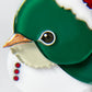 Christmas version of Japanese white-eye bird brooch (Green)