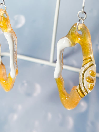 Ice cream float collection - Honey lemon soda float drop earrings