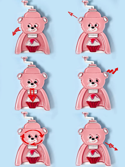 Bear Shaved Ice Machine Brooch (Strawberry)