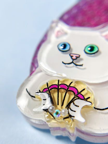 Meowmaid brooch (Pink)