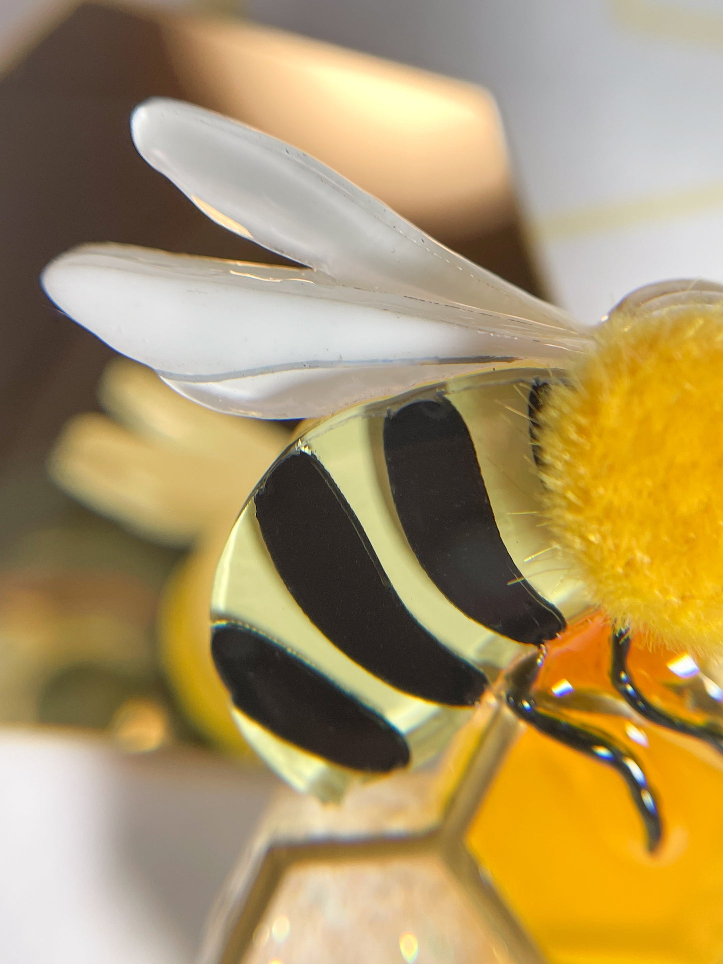 Queen honey bee brooch