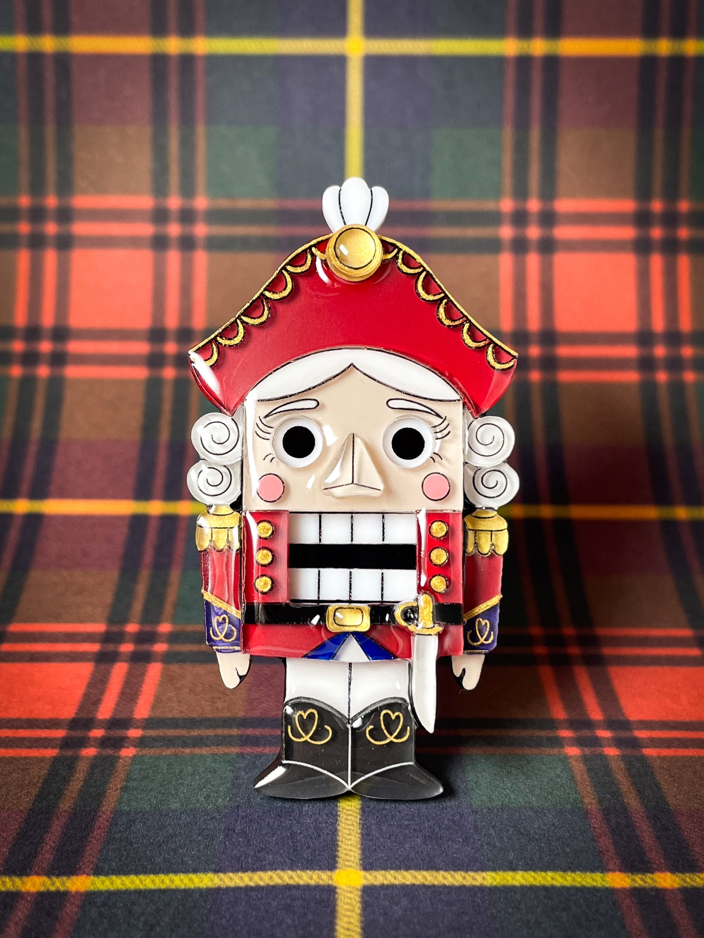 Nutcracker Brooch (Red)