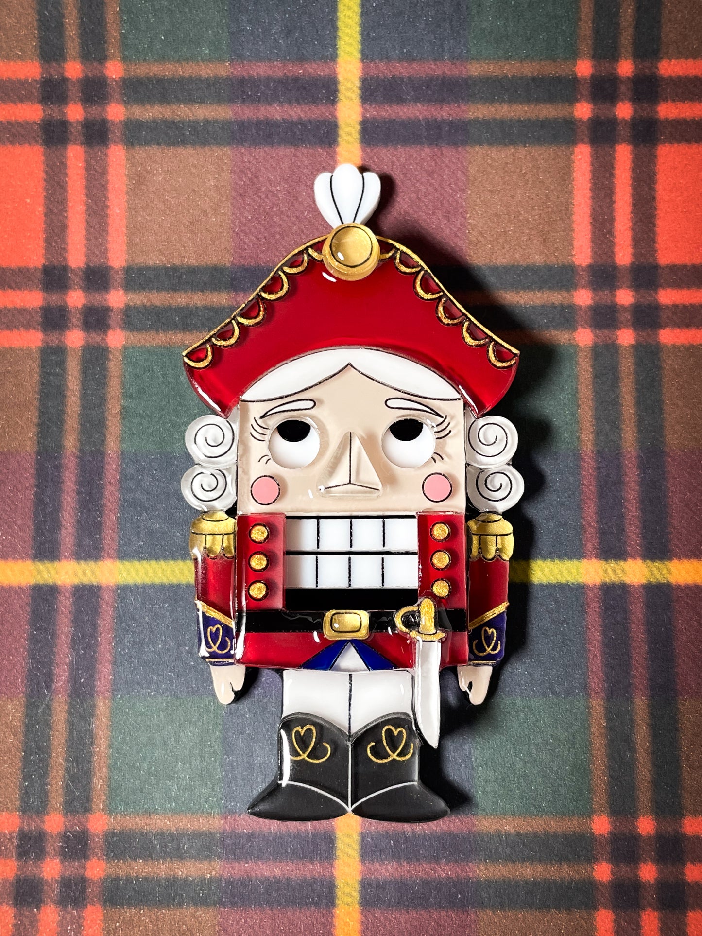 Nutcracker Brooch (Red)