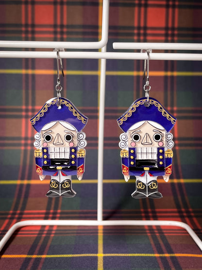 Nutcracker Drop Earrings (Blue)