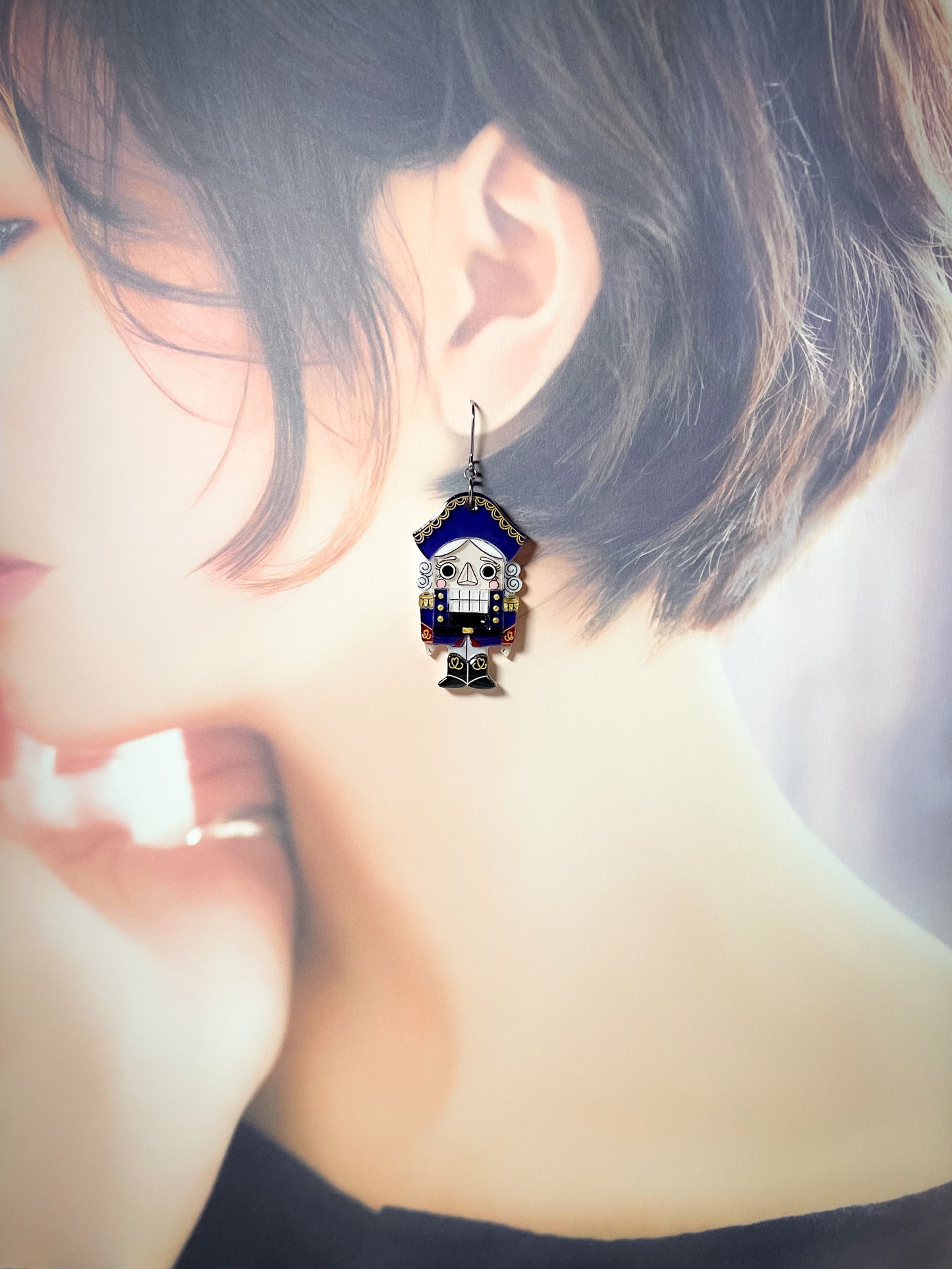 Nutcracker Drop Earrings (Blue)