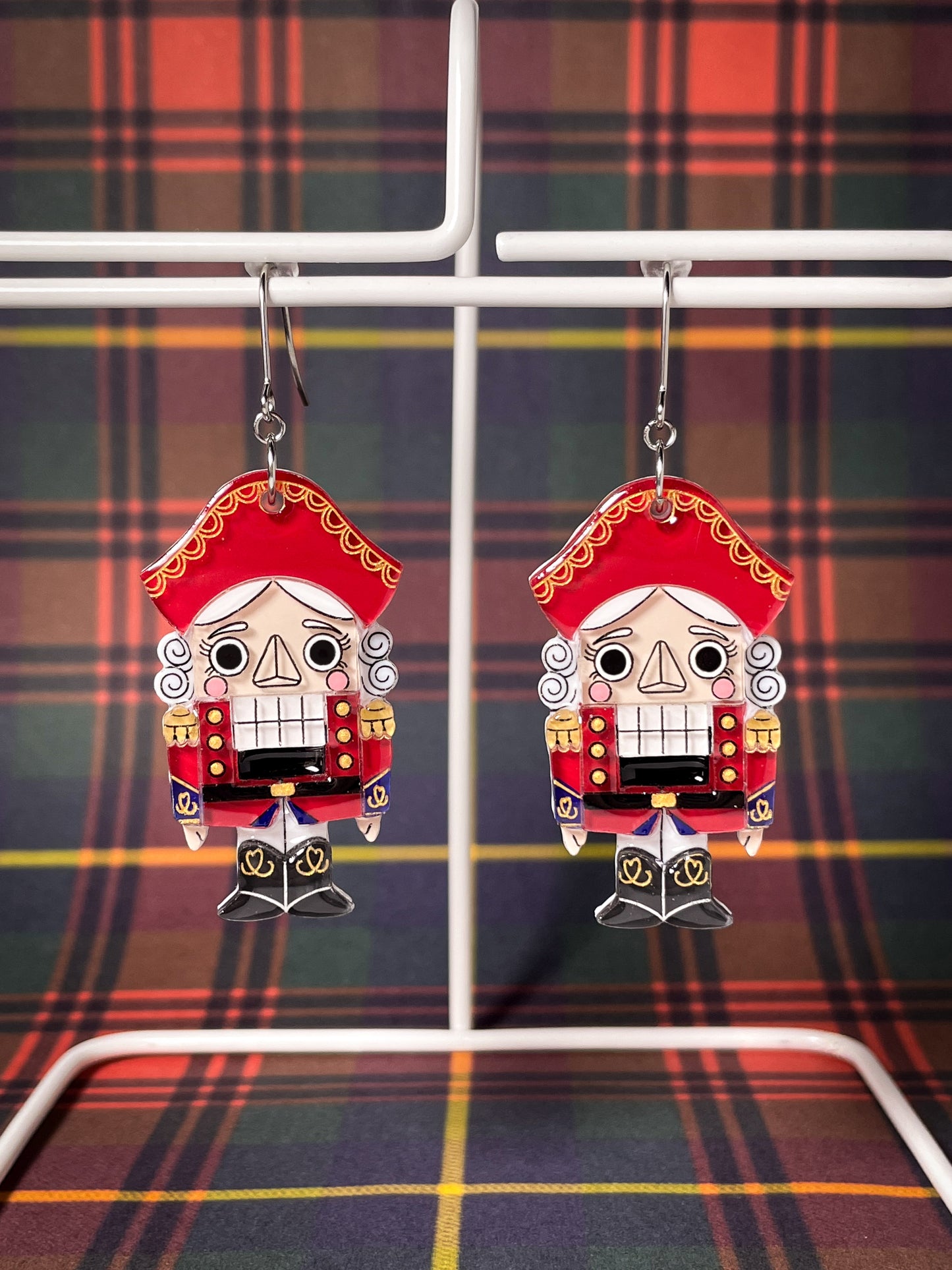 Nutcracker Drop Earrings (Red)