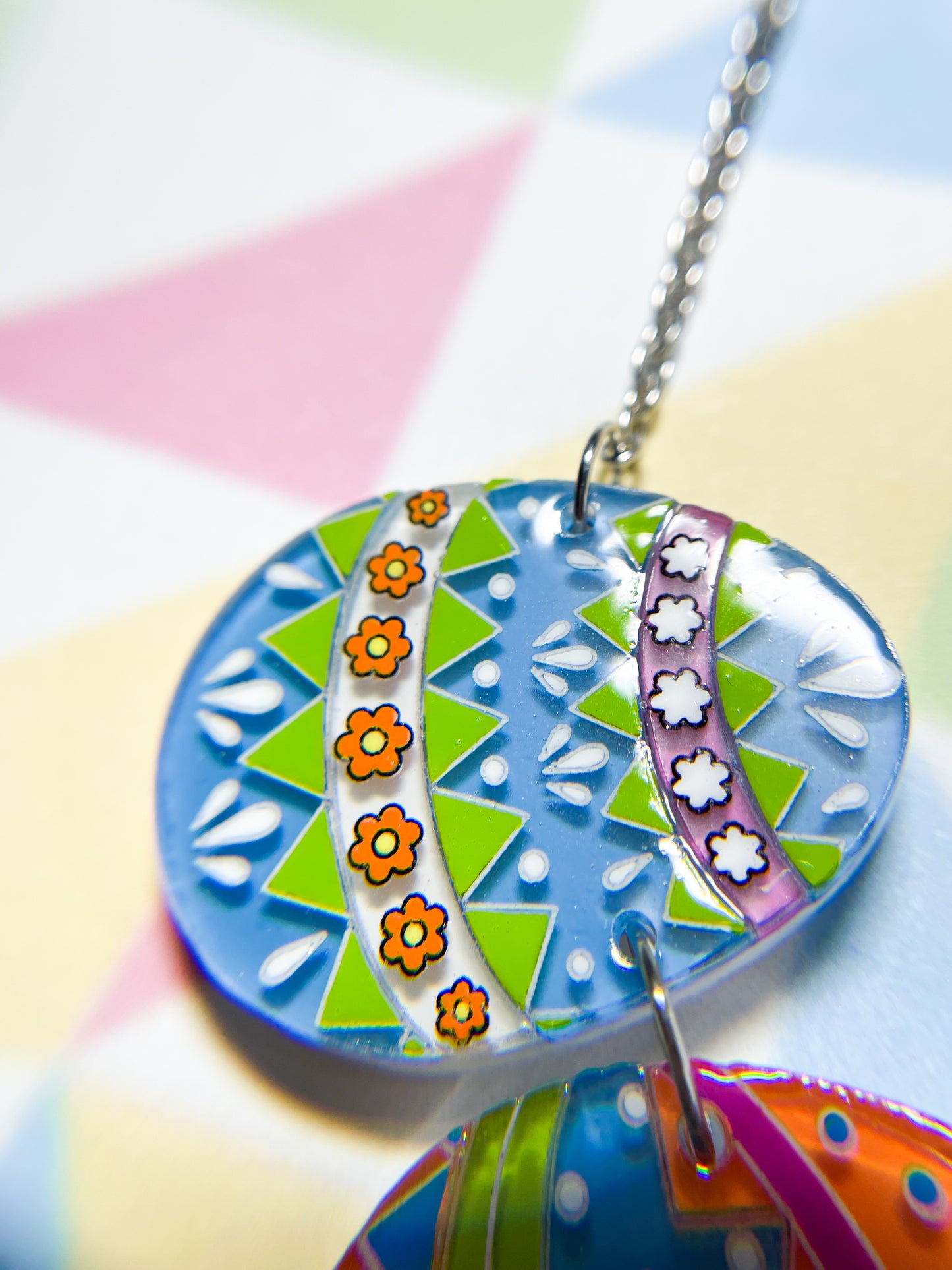 Vivid Easter Bunny Egg Necklace