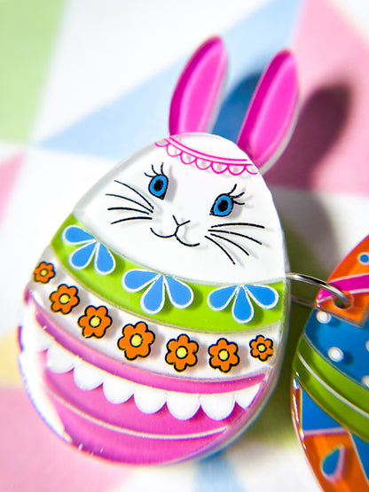 Vivid Easter Bunny Egg Brooch