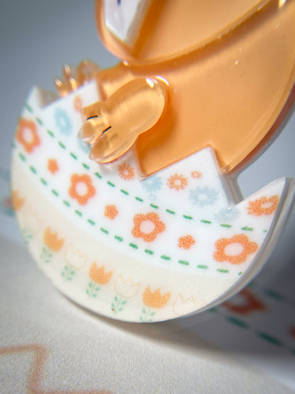 Cute Chick Coming out of a Easter Egg Brooch