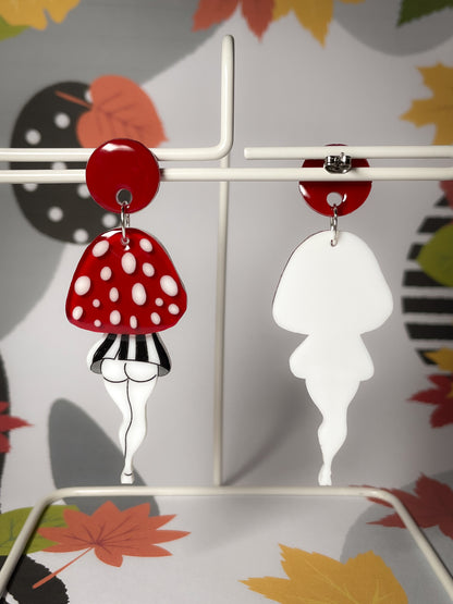 Butt mushroom drop earrings
