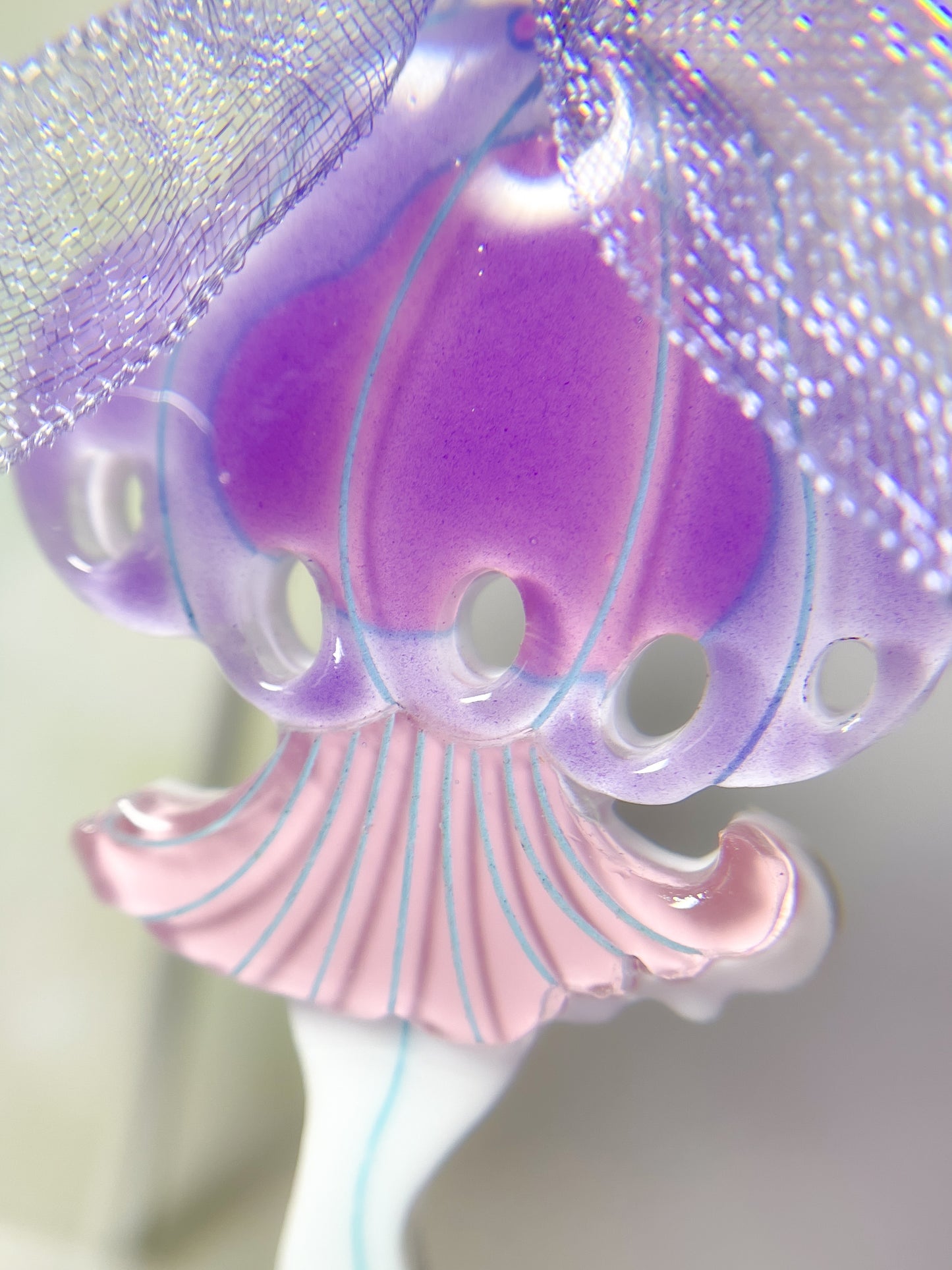 Jellyfish Fairy Earrings (Purple ribbon)