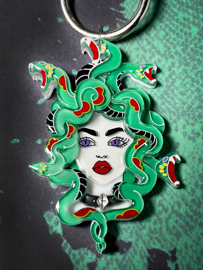 Medusa Necklace (Green Snakes)