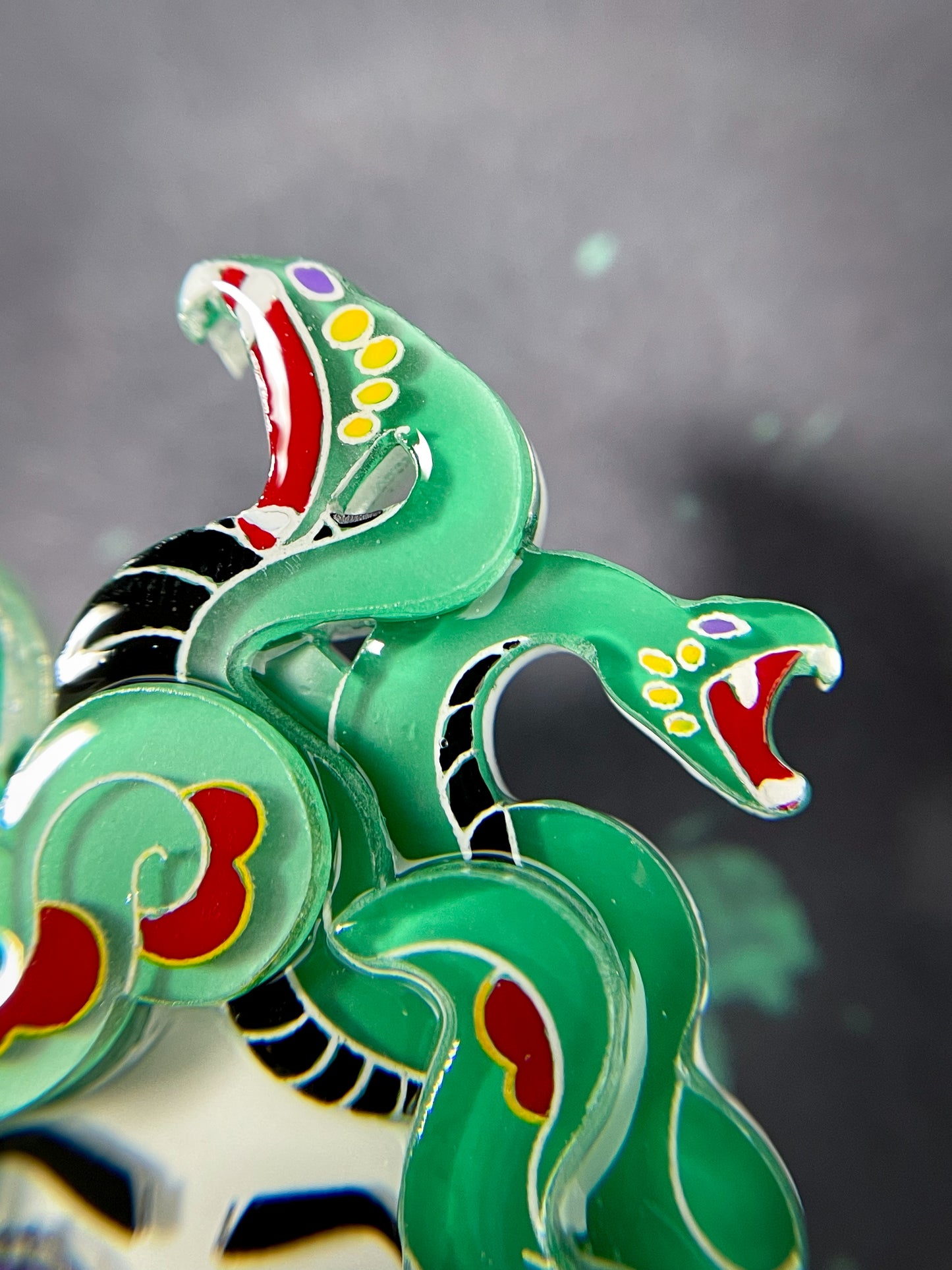 Medusa Brooch (Green Snakes)