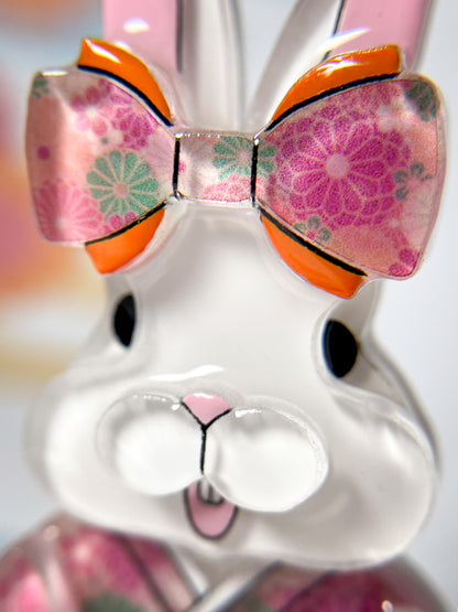 Kimono Rabbit Brooch (Pink Kimono)