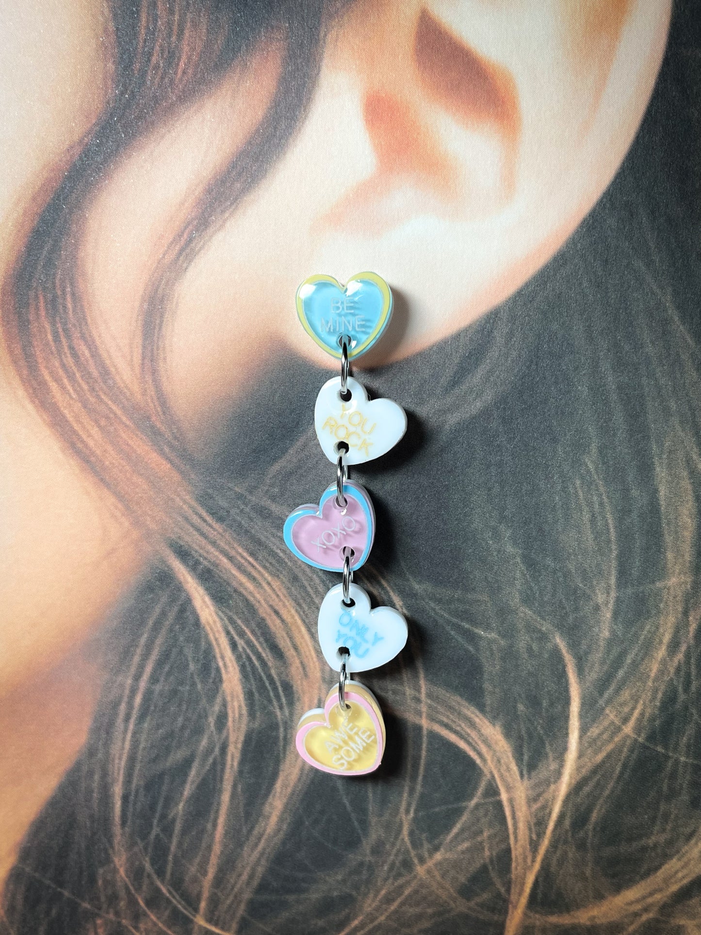 Candy Heart Drop Earrings