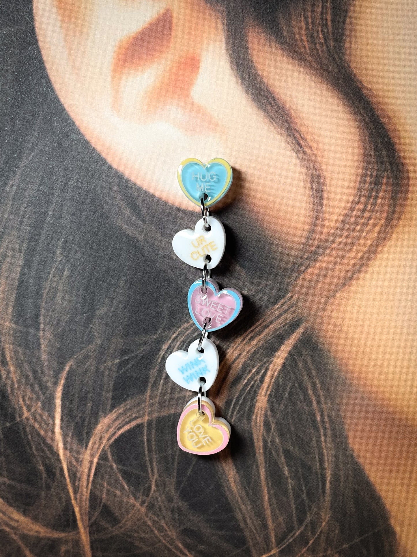 Candy Heart Drop Earrings