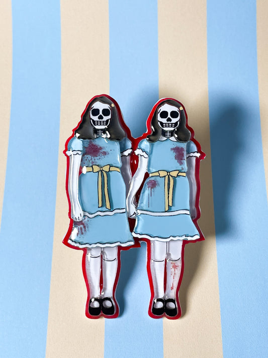 Bloody Skull Twins Brooch