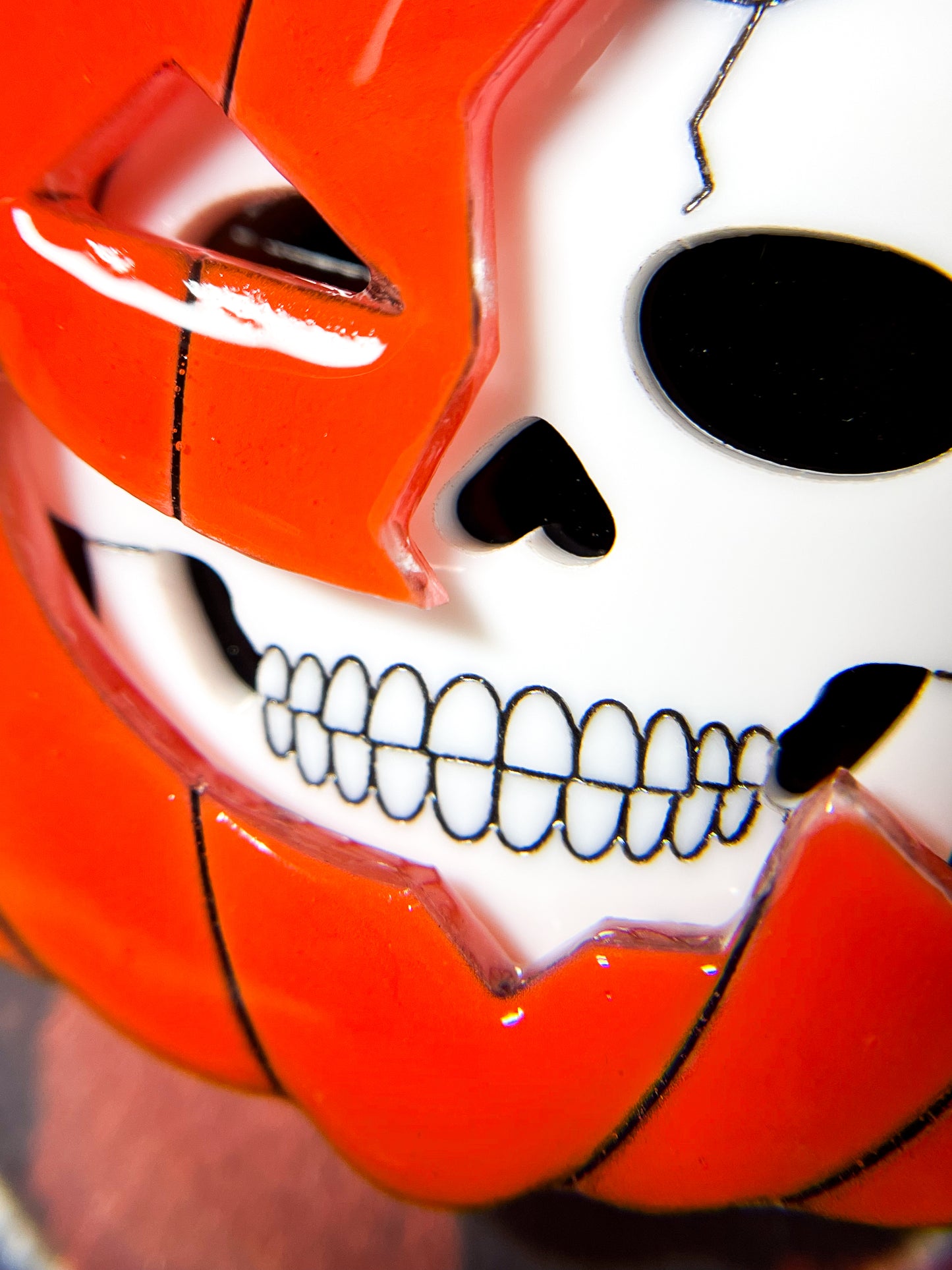 Jack-o'-Lantern Skull Brooch