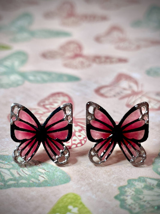 [Limited edition] Spring butterfly earrings (pink)