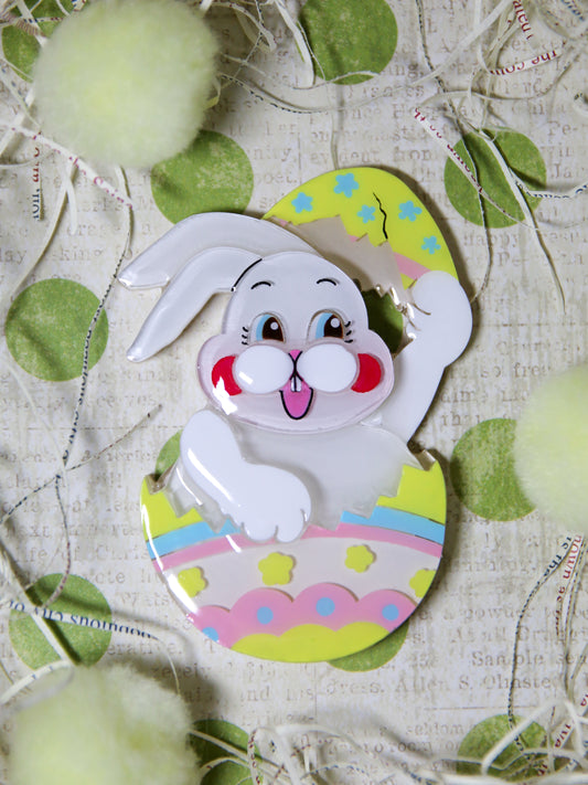 Happy easter egg bunny - Big egg bunny(White)