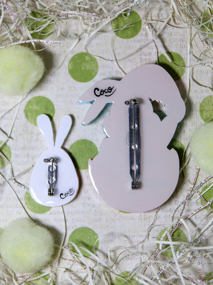 Happy easter egg bunny family (4 pieces)   White & Blue