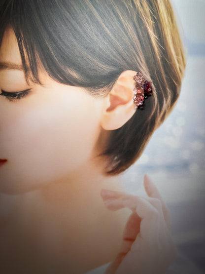 Hydrangea ear cuffs (Pinkish-purple)