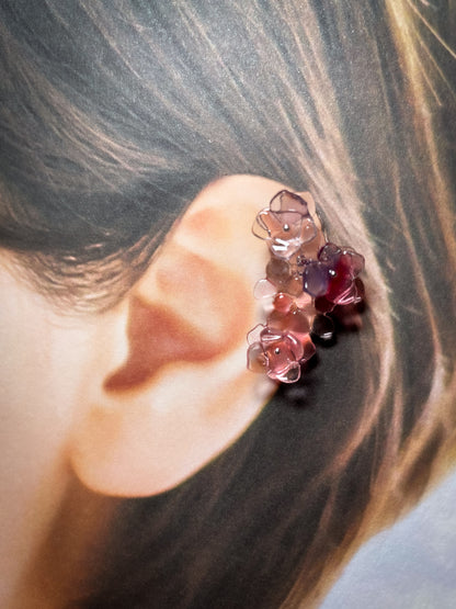 Hydrangea ear cuffs (Pinkish-purple)