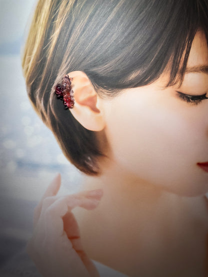 Hydrangea ear cuffs (Pinkish-purple)