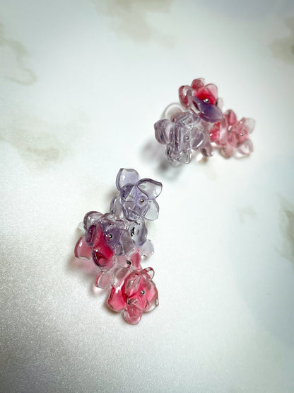 Hydrangea ear cuffs (Pinkish-purple)