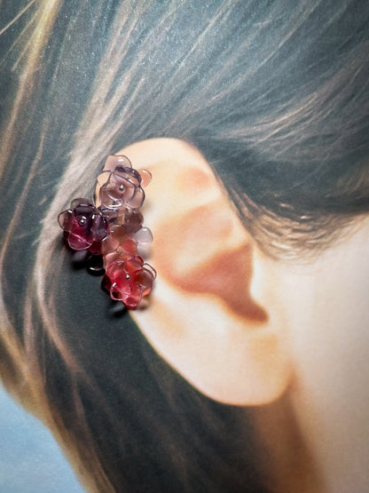 Hydrangea ear cuffs (Pinkish-purple)