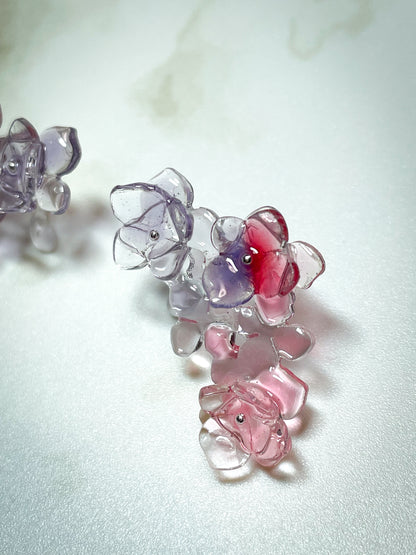 Hydrangea ear cuffs (Pinkish-purple)